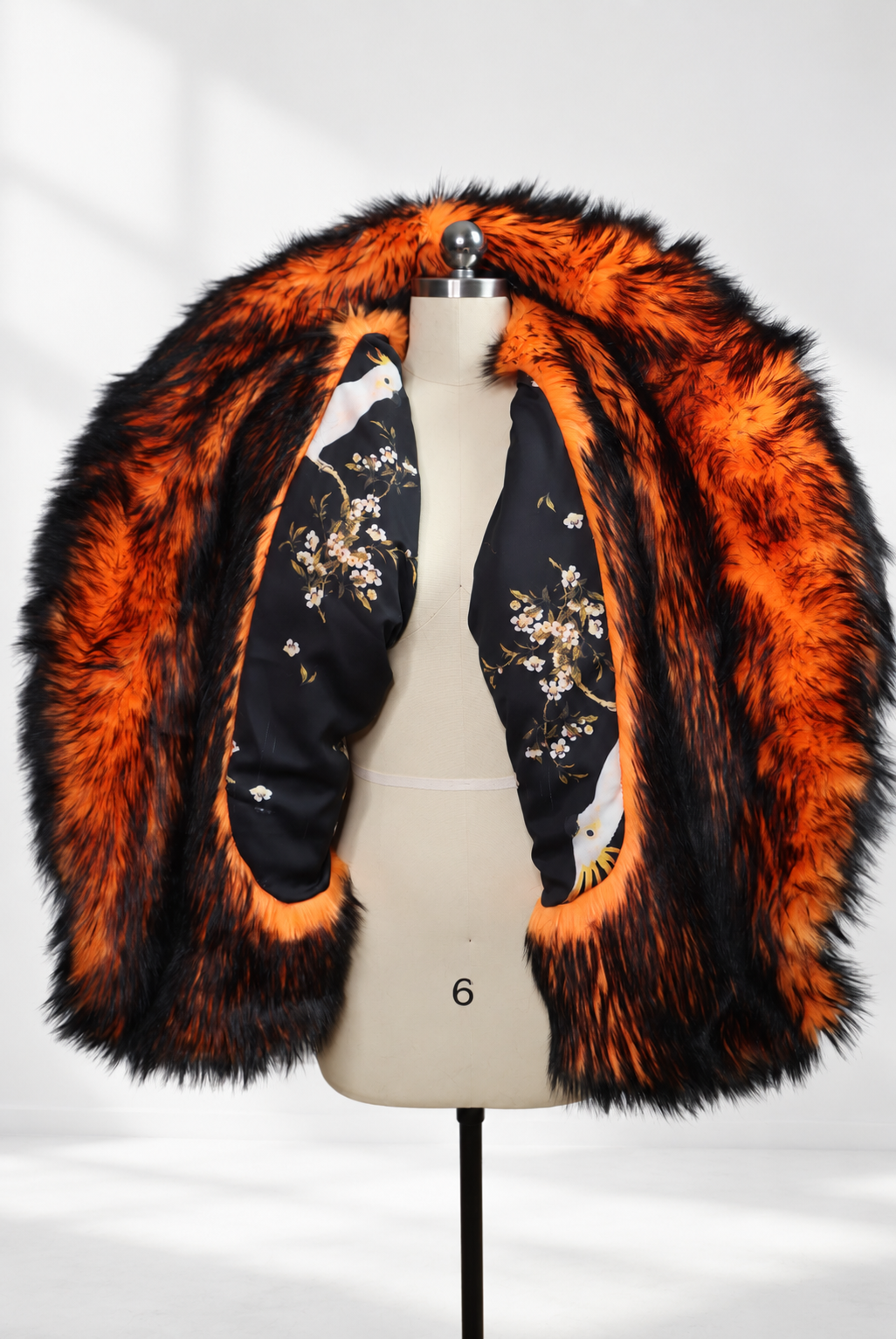 "BURN, BABY, BURN" OVERSIZED FAUX FUR COAT